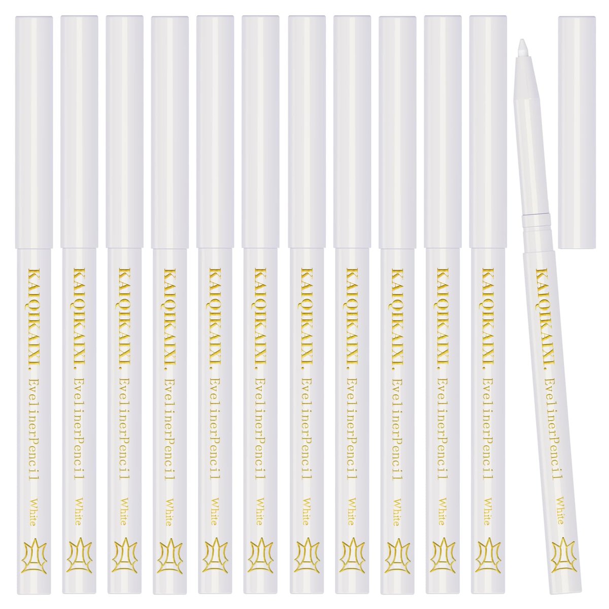 12-Piece White Eyeliner Pencil Set – Professional Highlighter, Lip Liner & Eyebrow Tint Pencil for Long-Lasting, Versatile Makeup - görsel 1