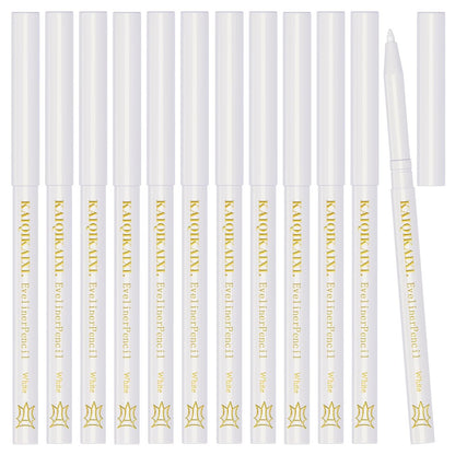 12-Piece White Eyeliner Pencil Set – Professional Highlighter, Lip Liner & Eyebrow Tint Pencil for Long-Lasting, Versatile Makeup