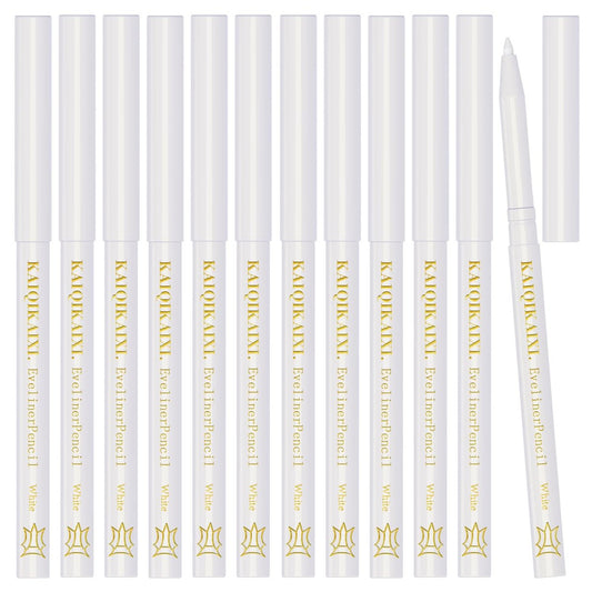 12-Piece White Eyeliner Pencil Set – Professional Highlighter, Lip Liner & Eyebrow Tint Pencil for Long-Lasting, Versatile Makeup