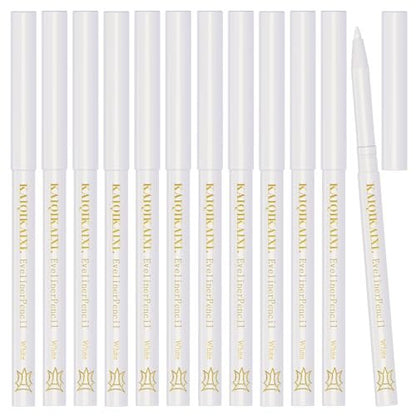 12-Piece White Eyeliner Pencil Set – Professional Highlighter, Lip Liner & Eyebrow Tint Pencil for Long-Lasting, Versatile Makeup