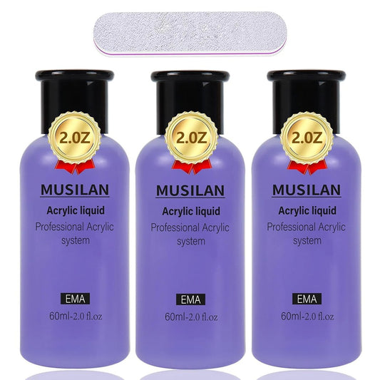 MUSILAN Monomer Acrylic Nail Liquid 6oz - Professional 180ml MMA Free, Quick Dry, Non-Yellowing
