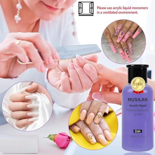 MUSILAN Monomer Acrylic Nail Liquid 6oz - Professional 180ml MMA Free, Quick Dry, Non-Yellowing - görsel 12