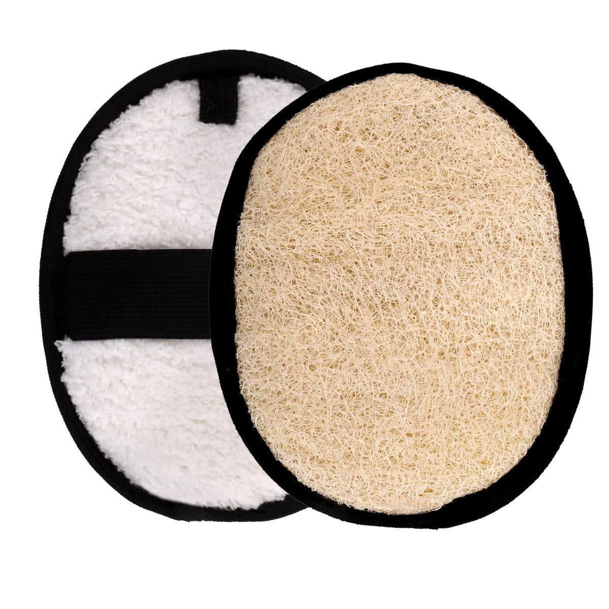 Natural Loofah Shower Body Scrubber for Men - Egyptian Luffa Sponge Exfoliating Loofah, 2-Pack Black & White Set Avelisse