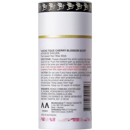 Gatsby Tancho Hair Styling Wax Stick - Japanese Cherry Blossom Scent, 3.5 oz (100g) - Special Edition High-Grade Plant-Based Pomade for All Hair Types Avelisse