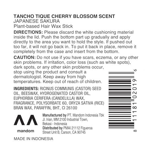 Gatsby Tancho Hair Styling Wax Stick - Japanese Cherry Blossom Scent, 3.5 oz (100g) - Special Edition High-Grade Plant-Based Pomade for All Hair Types Avelisse