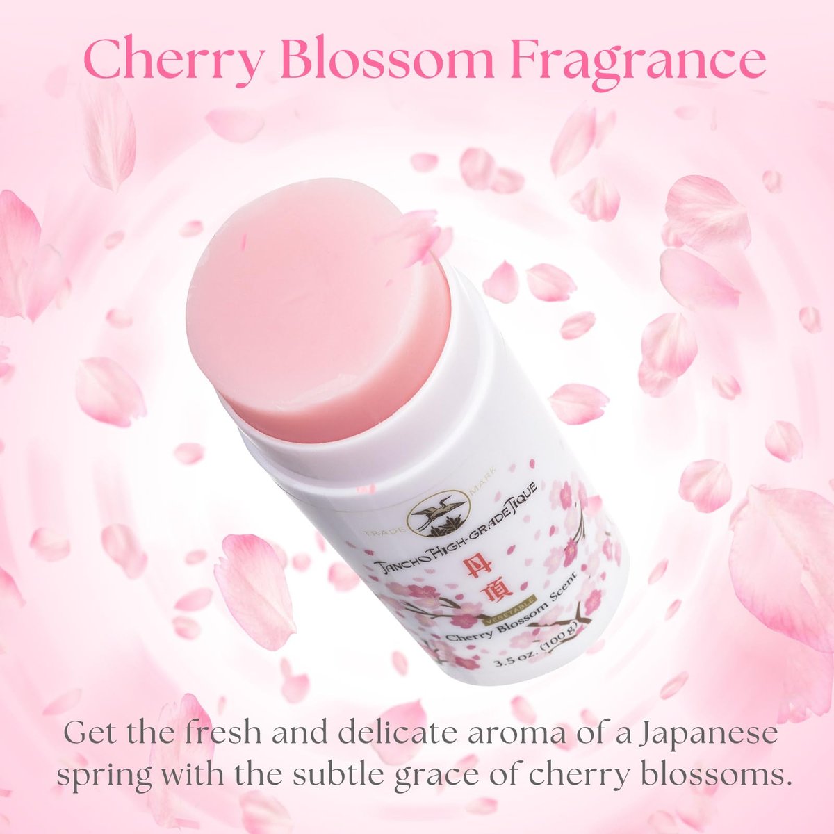 Gatsby Tancho Hair Styling Wax Stick - Japanese Cherry Blossom Scent, 3.5 oz (100g) - Special Edition High-Grade Plant-Based Pomade for All Hair Types Avelisse