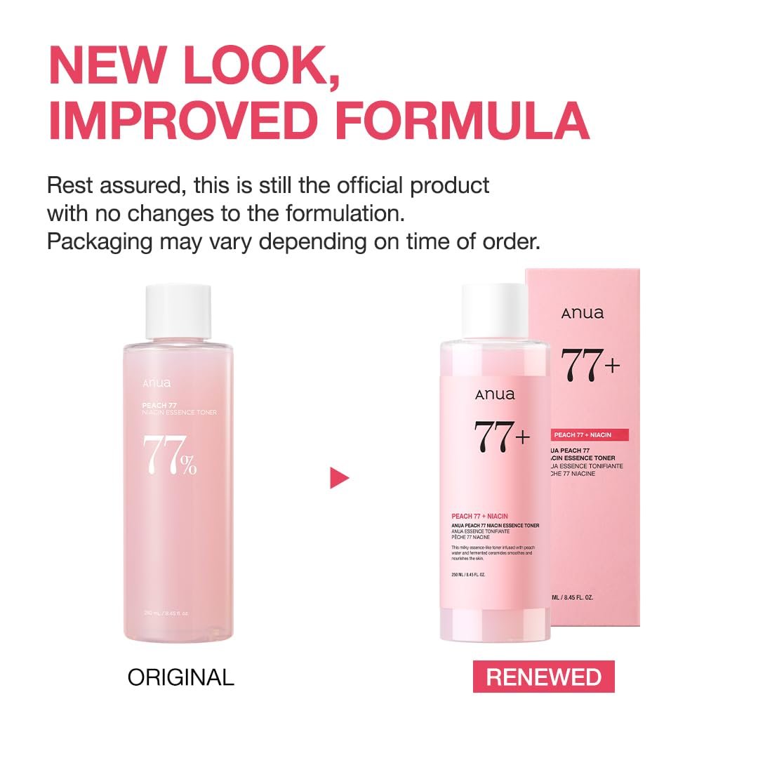 Anua Peach 77 Niacin Essence Toner 250ml – Brightening Niacinamide Toner for Glass Skin, Korean Skincare (8.45 fl.oz.) Avelisse