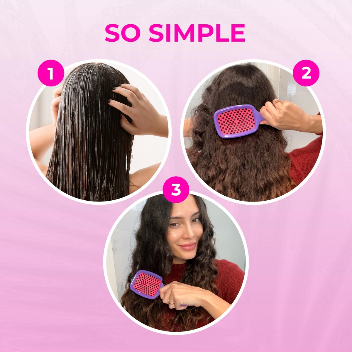 FHI Heat UNbrush Detangling Brush – Pain-Free Brushing for All Hair Types (Wet or Dry) – Durable DuoFlex Anti-Static Bristles, Lightweight Handle, Vented Design – Electric Berry Purple - görsel 13