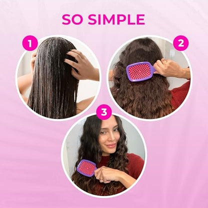 FHI Heat UNbrush Detangling Brush – Pain-Free Brushing for All Hair Types (Wet or Dry) – Durable DuoFlex Anti-Static Bristles, Lightweight Handle, Vented Design – Electric Berry Purple