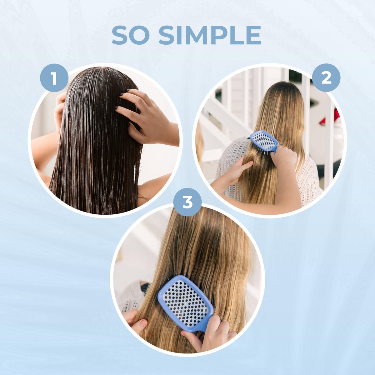 FHI Heat UNbrush Detangling Brush – Pain-Free Brushing for All Hair Types, Iris Dark Blue - görsel 13