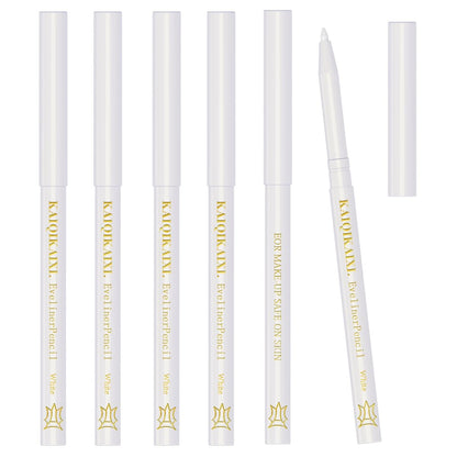 6 White Eyeliner Pencils - Long-Lasting Eyebrow Tint, Lip Liner, and Highlighter Makeup Set
