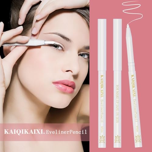6 White Eyeliner Pencils - Long-Lasting Eyebrow Tint, Lip Liner, and Highlighter Makeup Set - görsel 4