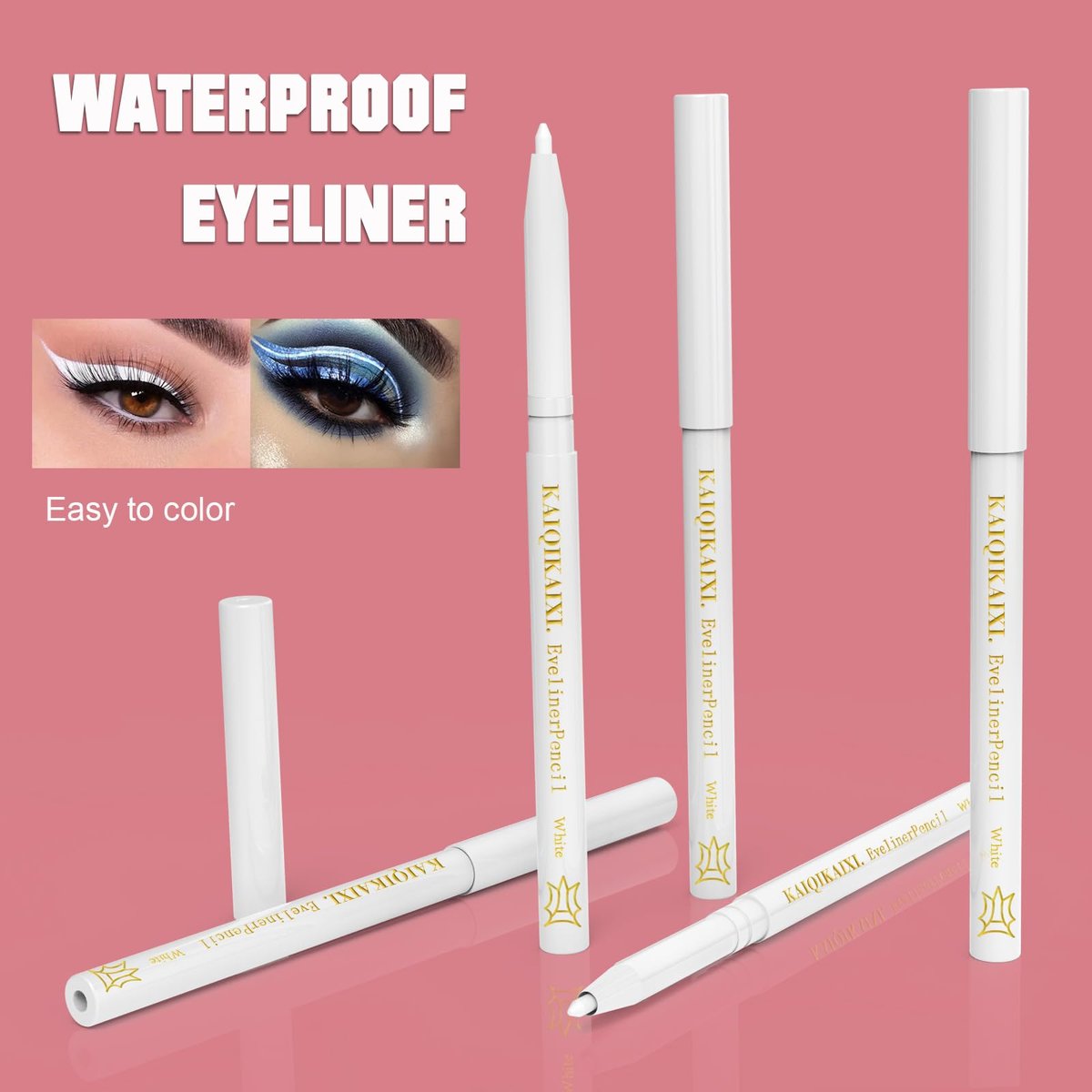 6 White Eyeliner Pencils - Long-Lasting Eyebrow Tint, Lip Liner, and Highlighter Makeup Set - görsel 13