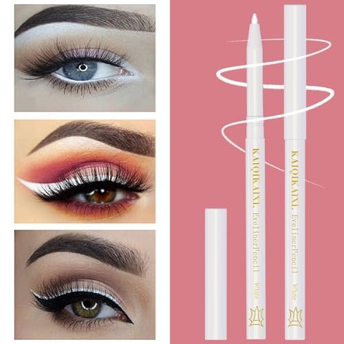6 White Eyeliner Pencils - Long-Lasting Eyebrow Tint, Lip Liner, and Highlighter Makeup Set - görsel 8