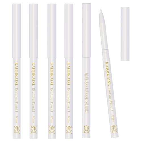 6 White Eyeliner Pencils - Long-Lasting Eyebrow Tint, Lip Liner, and Highlighter Makeup Set - görsel 2