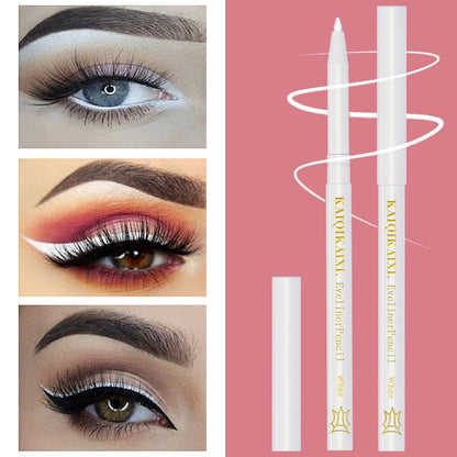 6 White Eyeliner Pencils - Long-Lasting Eyebrow Tint, Lip Liner, and Highlighter Makeup Set