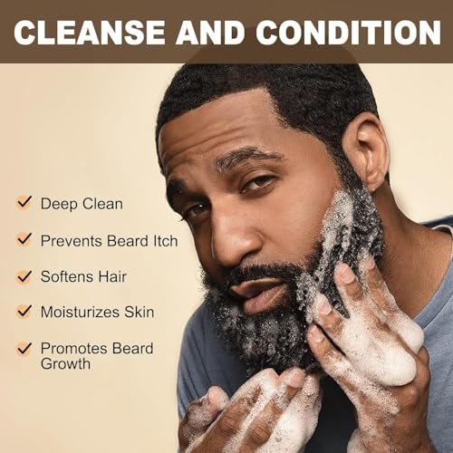JVR Beard Wash and Beard Conditioner for Men - Organic Beard Shampoo & Conditioner with Coconut and Aloe, Reduces Frizz, Softens and Strengthens Dry Coarse Beards, 6.7 oz Each - görsel 3