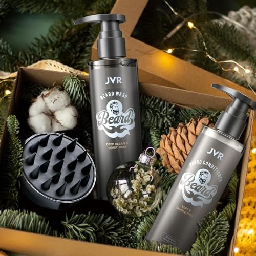 JVR Beard Wash and Beard Conditioner for Men - Organic Beard Shampoo & Conditioner with Coconut and Aloe, Reduces Frizz, Softens and Strengthens Dry Coarse Beards, 6.7 oz Each - görsel 17