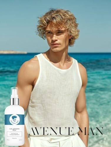 Avenue Man Curl Activating Spray - Frizz Free Curl Activator & Leave-In Conditioner with Marula Oil for Defined, Irresistible Curls (8.5 Fl Oz) Avelisse