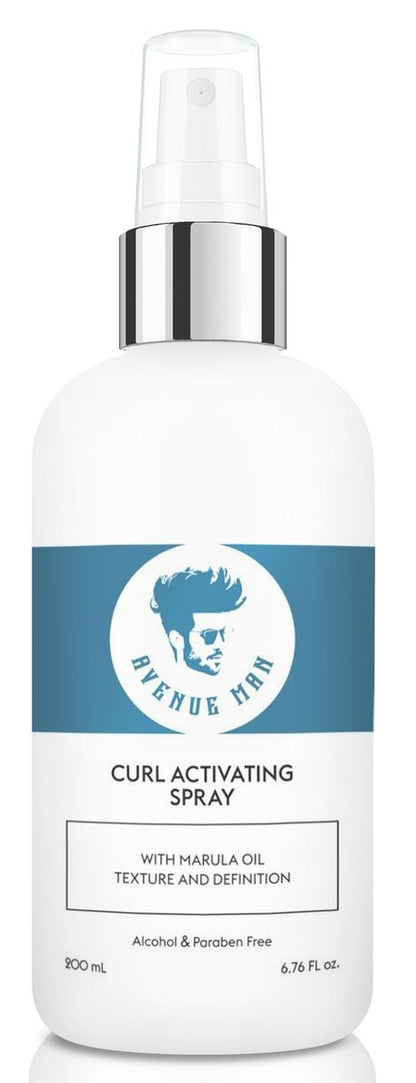 Avenue Man Curl Activating Spray - Frizz Free Curl Activator & Leave-In Conditioner with Marula Oil for Defined, Irresistible Curls (8.5 Fl Oz) Avelisse