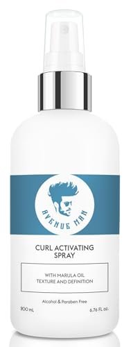 Avenue Man Curl Activating Spray - Frizz Free Curl Activator & Leave-In Conditioner with Marula Oil for Defined, Irresistible Curls (8.5 Fl Oz) Avelisse