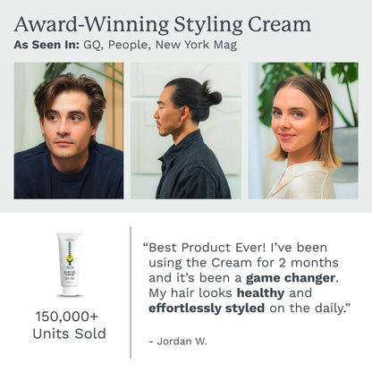 Highland Glacial Cream - Hair Styling Cream - Smooths, Hydrates, De-Frizzes, Texturizes & Defines - Low Hold Matte Finish for All Hair Types - 2.5 oz Avelisse