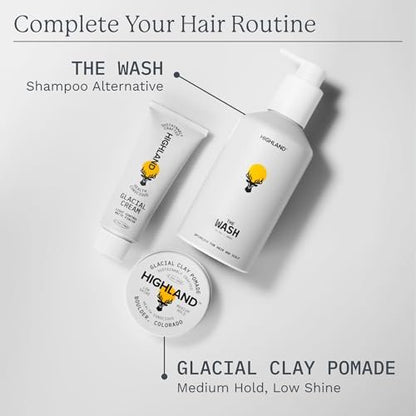 Highland Glacial Cream - Hair Styling Cream - Smooths, Hydrates, De-Frizzes, Texturizes & Defines - Low Hold Matte Finish for All Hair Types - 2.5 oz Avelisse