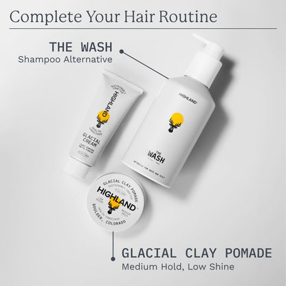 Highland Glacial Cream - Hair Styling Cream - Smooths, Hydrates, De-Frizzes, Texturizes & Defines - Low Hold Matte Finish for All Hair Types - 2.5 oz Avelisse