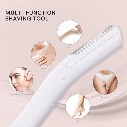 Eyebrow Razors with Dermaplane Razors Set - Japanese Blades for Peach Fuzz and Fine Hair - Multipurpose Exfoliating Dermaplaning Tools for Women and Men - 6 Pack