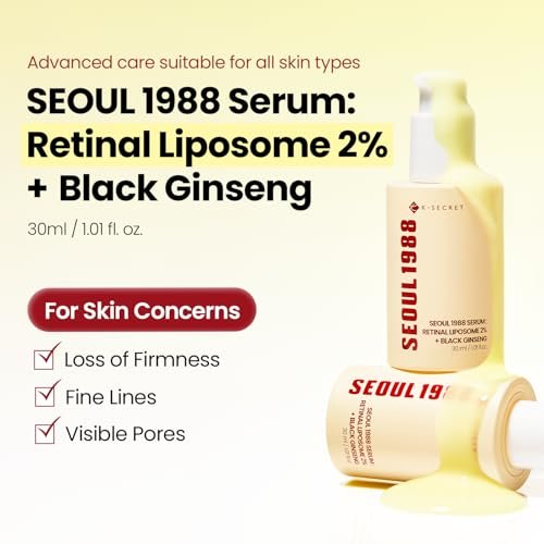 K-SECRET SEOUL 1988 Retinal Serum – Advanced Retinal Liposome 2% & Black Ginseng Extract for Fine Lines & Texture Care, Korean Skincare, 30ml Avelisse