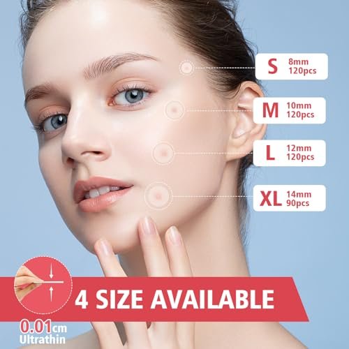 450 Pimple Patches for Face, Hydrocolloid Acne Patches, Invisible Zit Covers, 4 Sizes - görsel 10