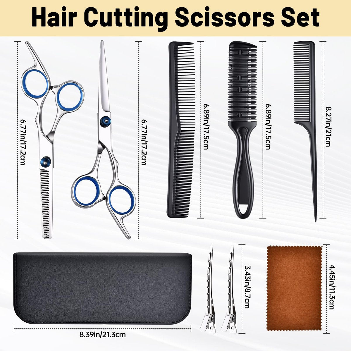 YUQGAOP Professional Hair Cutting Scissors Set - Stainless Steel Barber Shears for Women, Men & Kids - görsel 3