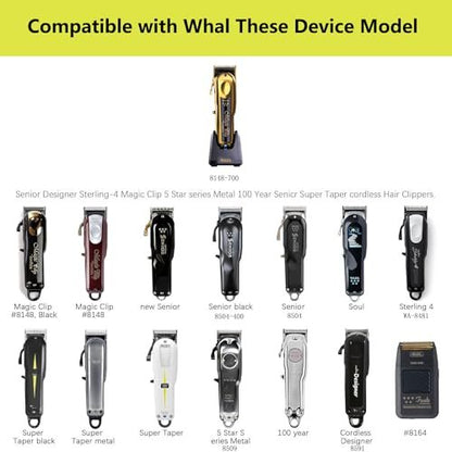 Replacement Wahl 8164 Charger Charging Cord Compatible with Wahl 5 Star Series Cordless Magic Clipper Models 8148, 8148-700, 8164, 8481, 8591, 8509, 8504-400, 8504-830, 8504 Avelisse
