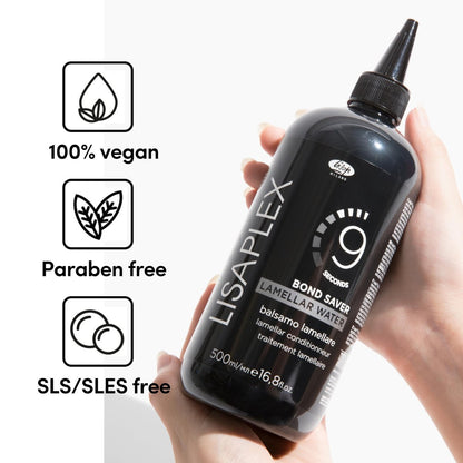 Lisap Lisaplex Bond Saver Lamellar Water - 9 Second Hair Repair, Detangling, Smooth Shine & Frizz Control, 8.45 fl oz Avelisse