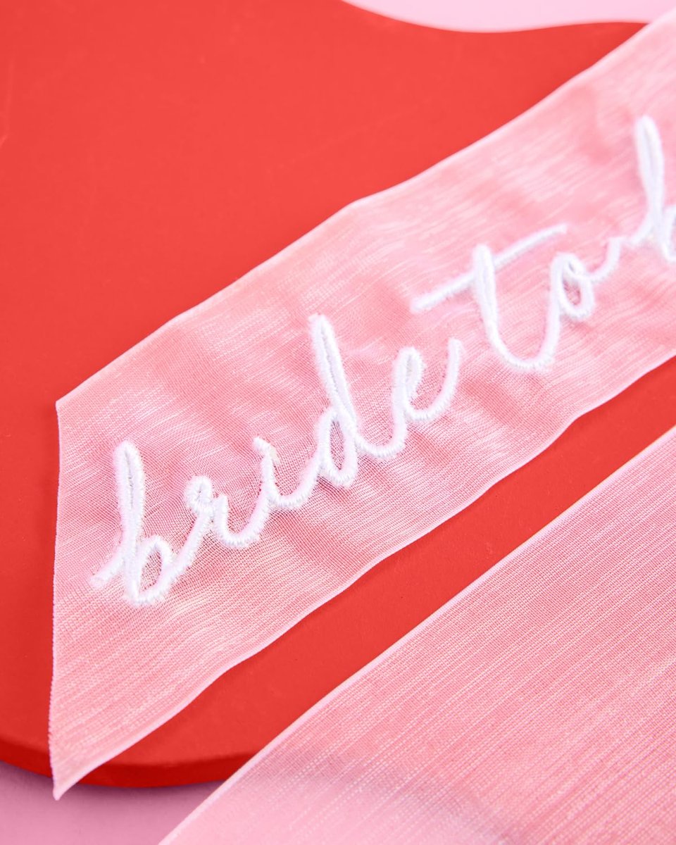 xo, Fetti Bride to Be Embroidered Hair Bow - White Organza Bachelorette Party Decorations, Bridal Shower Supplies, Wedding Hair Accessory - görsel 7