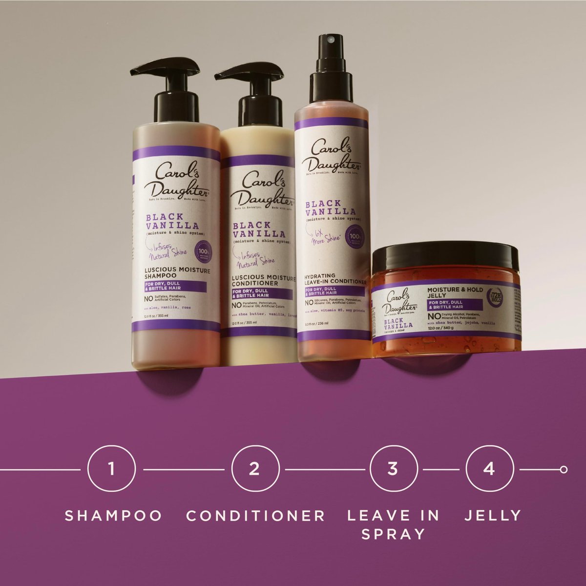 Carol's Daughter Black Vanilla Moisture and Hold Jelly, Hair Gel for Dry Hair with Shea Butter, Jojoba and Vanilla, 12 Fl Oz Avelisse