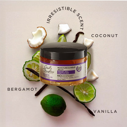 Carol's Daughter Black Vanilla Moisture and Hold Jelly, Hair Gel for Dry Hair with Shea Butter, Jojoba and Vanilla, 12 Fl Oz Avelisse