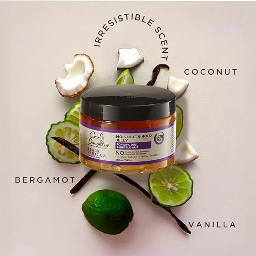 Carol's Daughter Black Vanilla Moisture and Hold Jelly, Hair Gel for Dry Hair with Shea Butter, Jojoba and Vanilla, 12 Fl Oz Avelisse