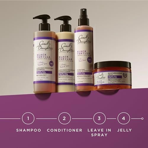 Carol's Daughter Black Vanilla Moisture and Hold Jelly, Hair Gel for Dry Hair with Shea Butter, Jojoba and Vanilla, 12 Fl Oz Avelisse