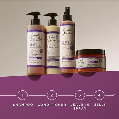 Carol's Daughter Black Vanilla Moisture and Hold Jelly, Hair Gel for Dry Hair with Shea Butter, Jojoba and Vanilla, 12 Fl Oz Avelisse