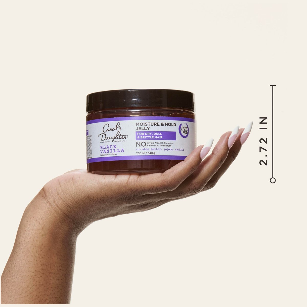 Carol's Daughter Black Vanilla Moisture and Hold Jelly, Hair Gel for Dry Hair with Shea Butter, Jojoba and Vanilla, 12 Fl Oz Avelisse