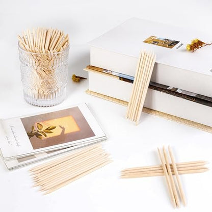 400 Pcs Orange Sticks for Nails, 4.5 Inch Wax Sticks for Waxing, Skin-Safe Cuticle Sticks for Nails Wood, Manicure Pedicure Tool for Manicure & Pedicure