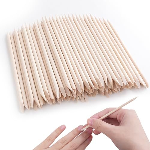 400 Pcs Orange Sticks for Nails, 4.5 Inch Wax Sticks for Waxing, Skin-Safe Cuticle Sticks for Nails Wood, Manicure Pedicure Tool for Manicure & Pedicure - görsel 2