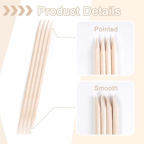 400 Pcs Orange Sticks for Nails, 4.5 Inch Wax Sticks for Waxing, Skin-Safe Cuticle Sticks for Nails Wood, Manicure Pedicure Tool for Manicure & Pedicure - görsel 6
