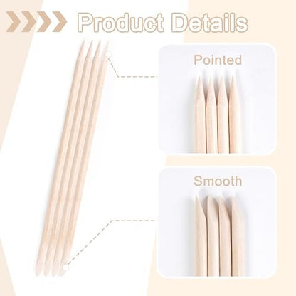 400 Pcs Orange Sticks for Nails, 4.5 Inch Wax Sticks for Waxing, Skin-Safe Cuticle Sticks for Nails Wood, Manicure Pedicure Tool for Manicure & Pedicure