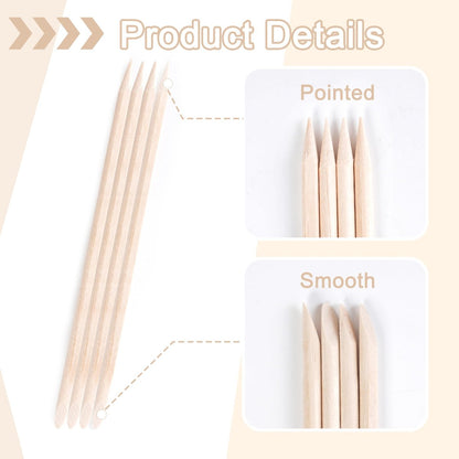 400 Pcs Orange Sticks for Nails, 4.5 Inch Wax Sticks for Waxing, Skin-Safe Cuticle Sticks for Nails Wood, Manicure Pedicure Tool for Manicure & Pedicure