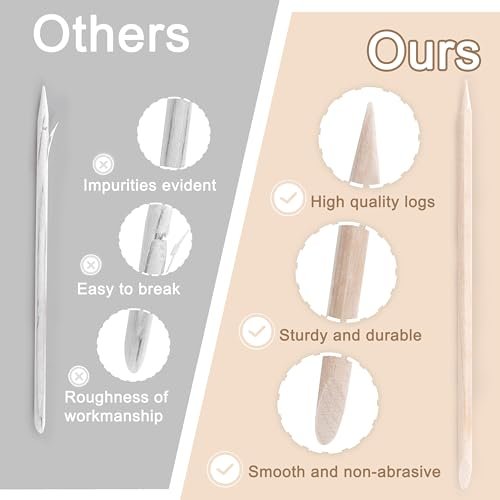 400 Pcs Orange Sticks for Nails, 4.5 Inch Wax Sticks for Waxing, Skin-Safe Cuticle Sticks for Nails Wood, Manicure Pedicure Tool for Manicure & Pedicure - görsel 8