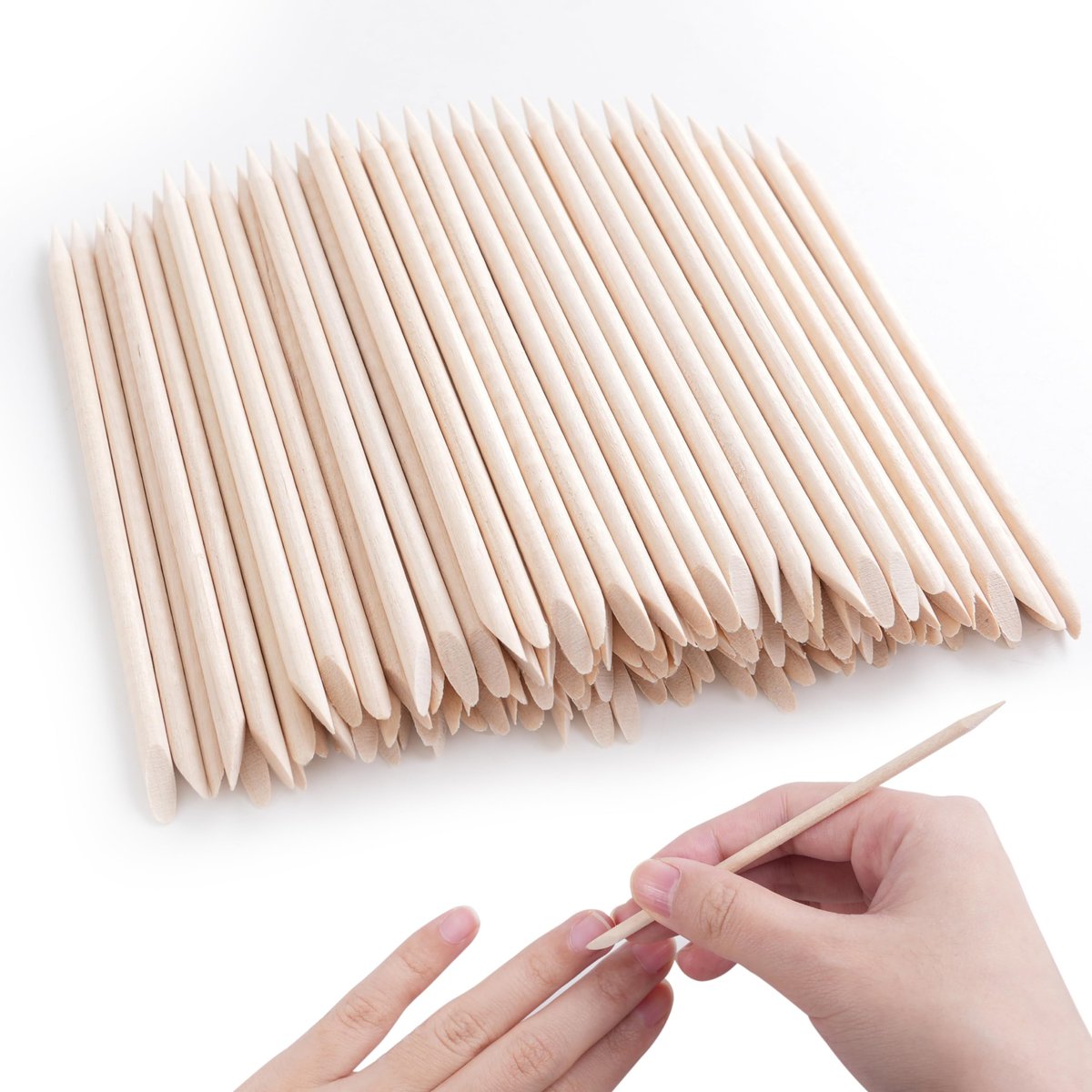400 Pcs Orange Sticks for Nails, 4.5 Inch Wax Sticks for Waxing, Skin-Safe Cuticle Sticks for Nails Wood, Manicure Pedicure Tool for Manicure & Pedicure - görsel 1