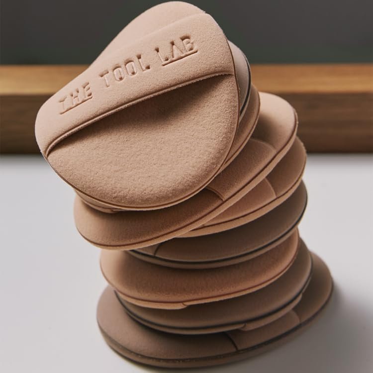 THE TOOL LAB Long-lasting Tension Puff (Glow type, Oval) - 100% Pure Rubycell Makeup Sponge for Liquid Foundation, Cushion, Shading & Blusher - 2.6 inch Avelisse