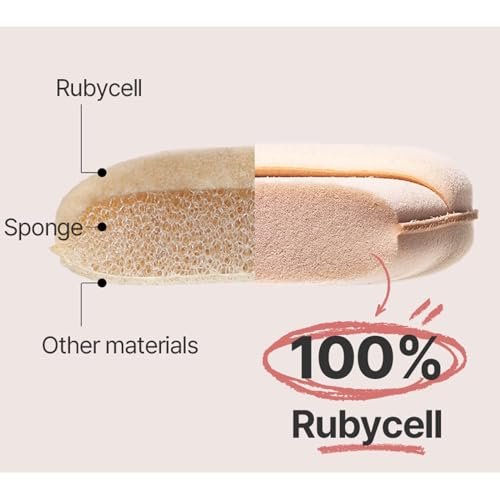 THE TOOL LAB Long-lasting Tension Puff (Glow type, Oval) - 100% Pure Rubycell Makeup Sponge for Liquid Foundation, Cushion, Shading & Blusher - 2.6 inch Avelisse